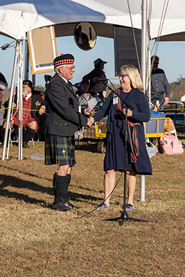 Charleston Scottish Games Trophy presentation