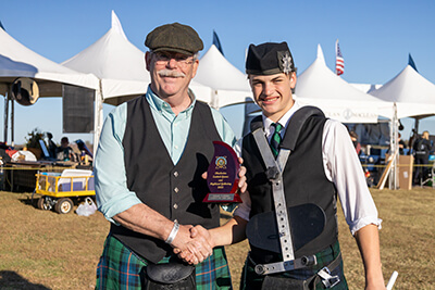 Charleston Scottish Games Trophy presentation